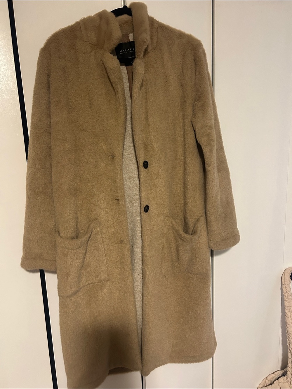 Sanctuary Camel Teddy Faux-Fur Coat